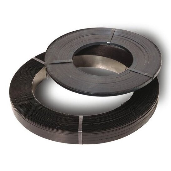 Metalinė juosta 19x0.5mm/406/lakuota/juoda. (50 kg.) Metalinė juosta 19x0.5mm/406/lakuota/juoda. (50 kg.)