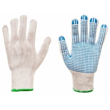Pirštinės megstos su PVC taškais iš vienos pusės