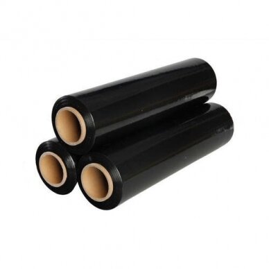 Plėvelė stretch 450mm. 23 mkr. juoda Plėvelė stretch 450mm. 23 mkr. juoda