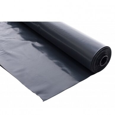 Polietileno plėvelė II rūšis 6m x 100mkr x 120m. juoda. LDPE Polietileno plėvelė II rūšis 6m x 100mkr x 120m. juoda. LDPE