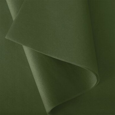 Spalvotas šilkinis pakavimo popierius Vert Olive Spalvotas šilkinis pakavimo popierius Vert Olive
