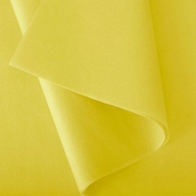 Spalvotas šilkinis pakavimo popierius Jaune Citron Spalvotas šilkinis pakavimo popierius Jaune Citron